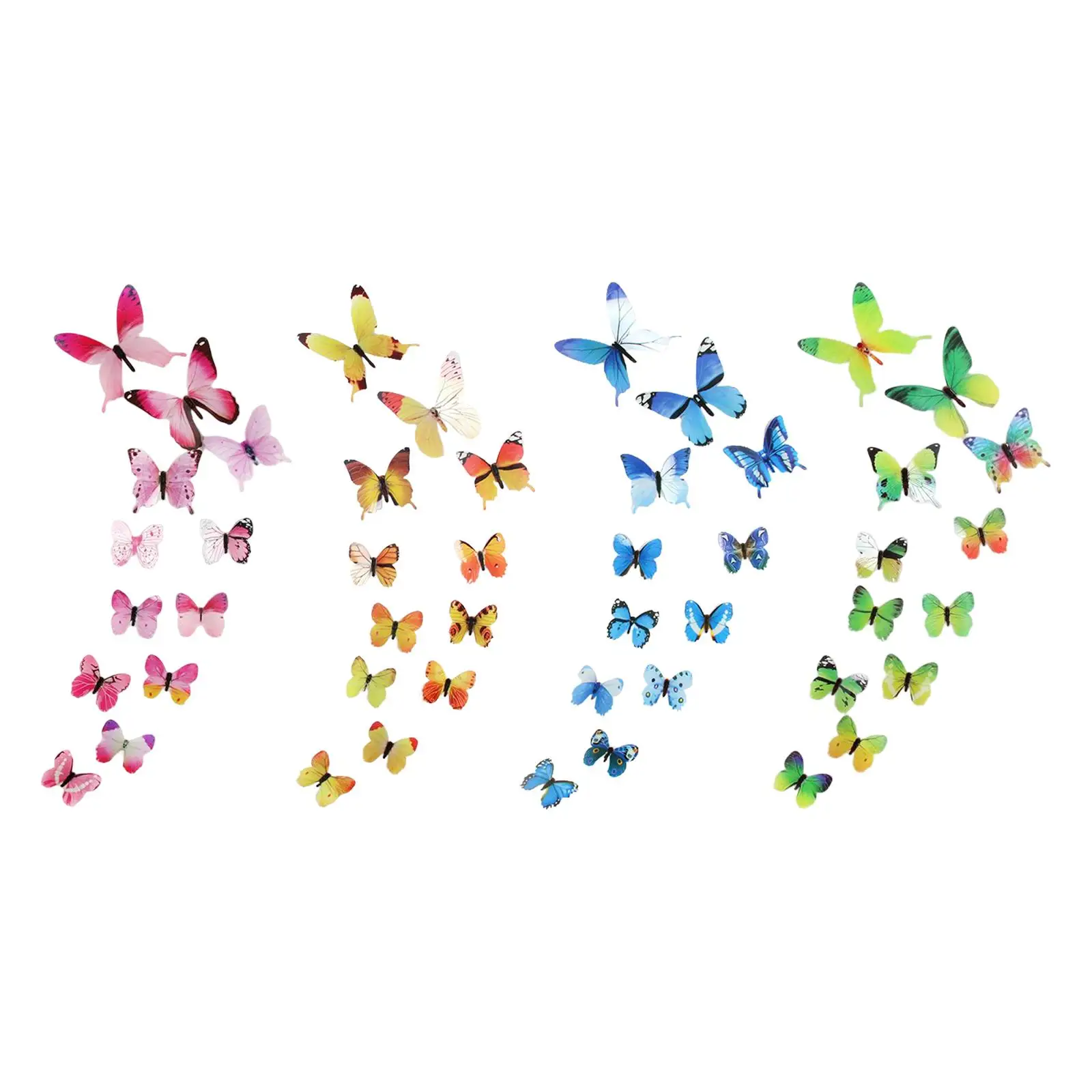 

12 шт. наклейки с бабочками DIY ремесла светящиеся наклейки на стену с бабочками для сада