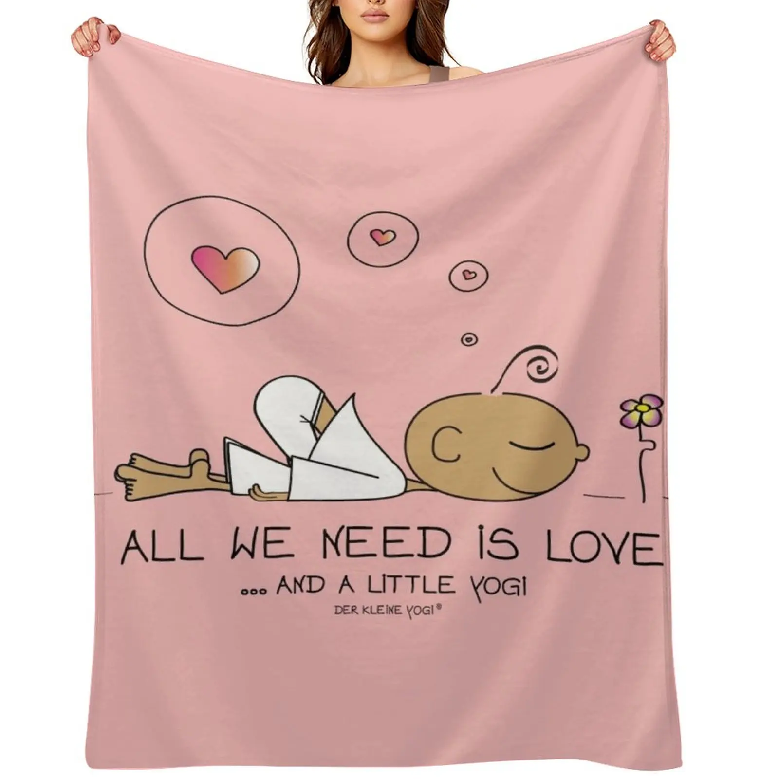 

All we need is love and a litte Yogi Throw Blanket Luxury Designer Thermal Stuffeds Winter beds Blankets