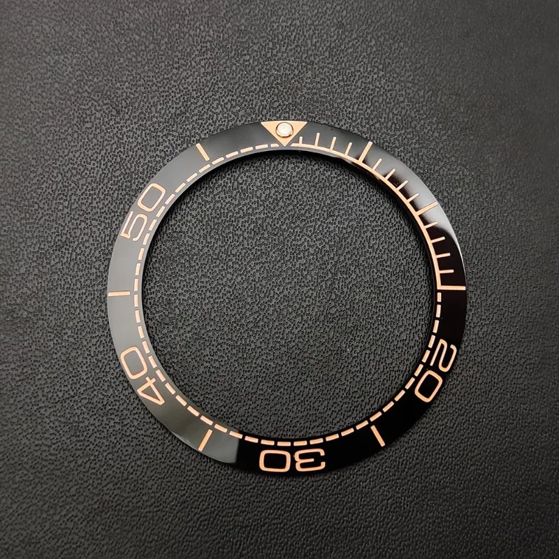 Accessori modificati per lunetta in ceramica ippocampo, sostituto dell'anello Omega, anello esterno della cassa scala 38MM