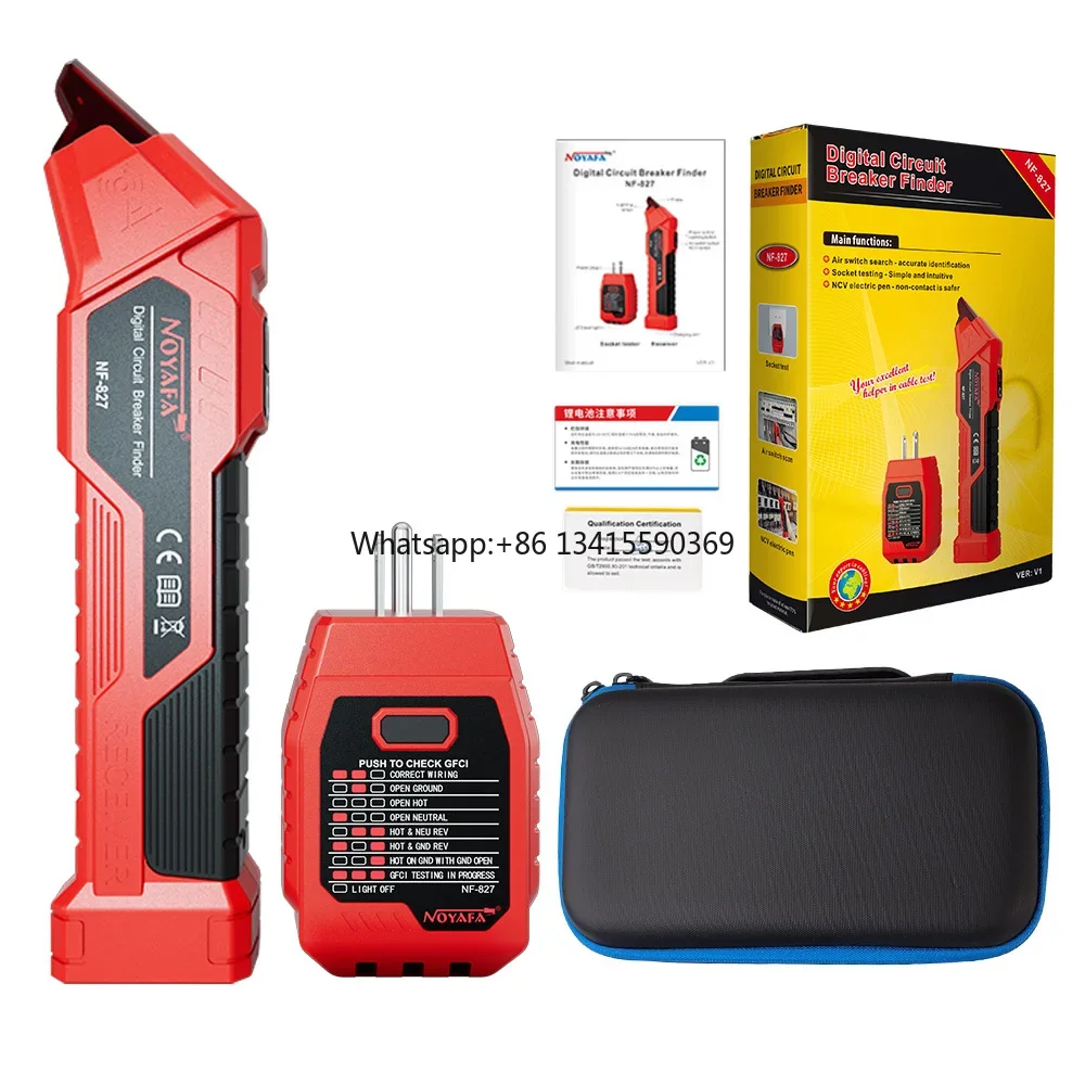 

NF-827 AC Circuit Breaker Finder Socket Tester Electric Tester With Integrated GFCI Outlet Tester