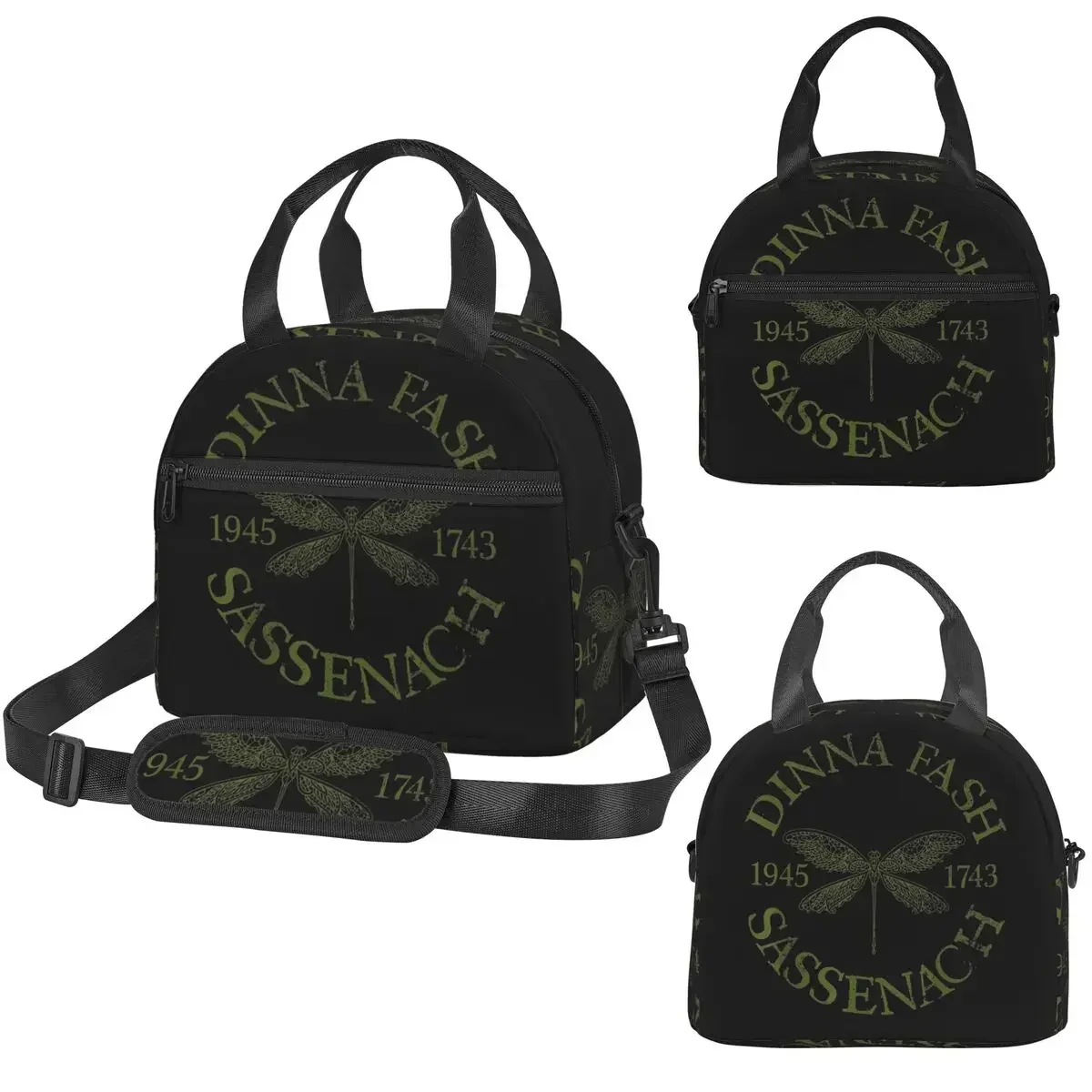 Dinna Fash Sassenach Dragonfly Outlander - Bolsa térmica para el almuerzo con diseño verde para mujer, para oficina, caja térmica, bolsas para el almuerzo