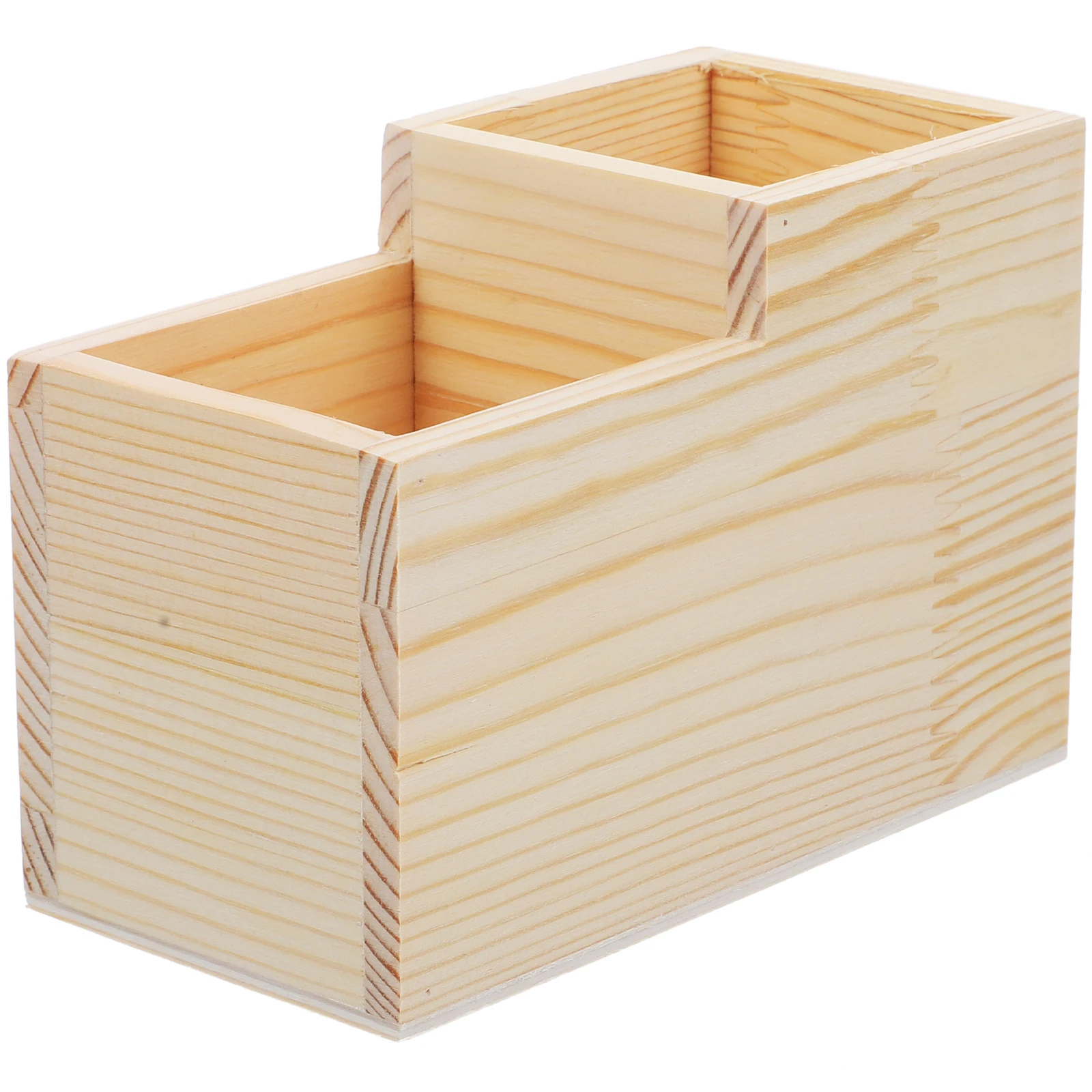 

Wooden Storage Box Desk Organizer Large Capacity Natural Wood Makeup Nail Tool Case Multifunctional Compact Tidy
