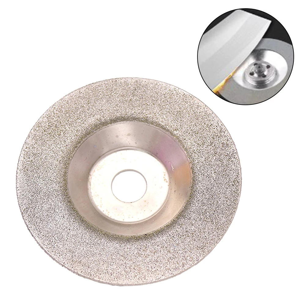 Disco de molienda con revestimiento de diamante, muela de disco de vuelta plana para amoladora angular, afilador de porcelana de vidrio grueso, 4 pulgadas, 80 granos, 1 ud.