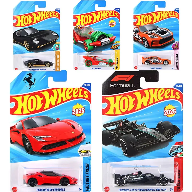 

2025J Hot Wheels Car Diecast Mercedes 1/64 AMG F1 Racing Porsche Toyota GR86 Ford Raptors Ferrari SF90 Stradale Игрушка для мальчика