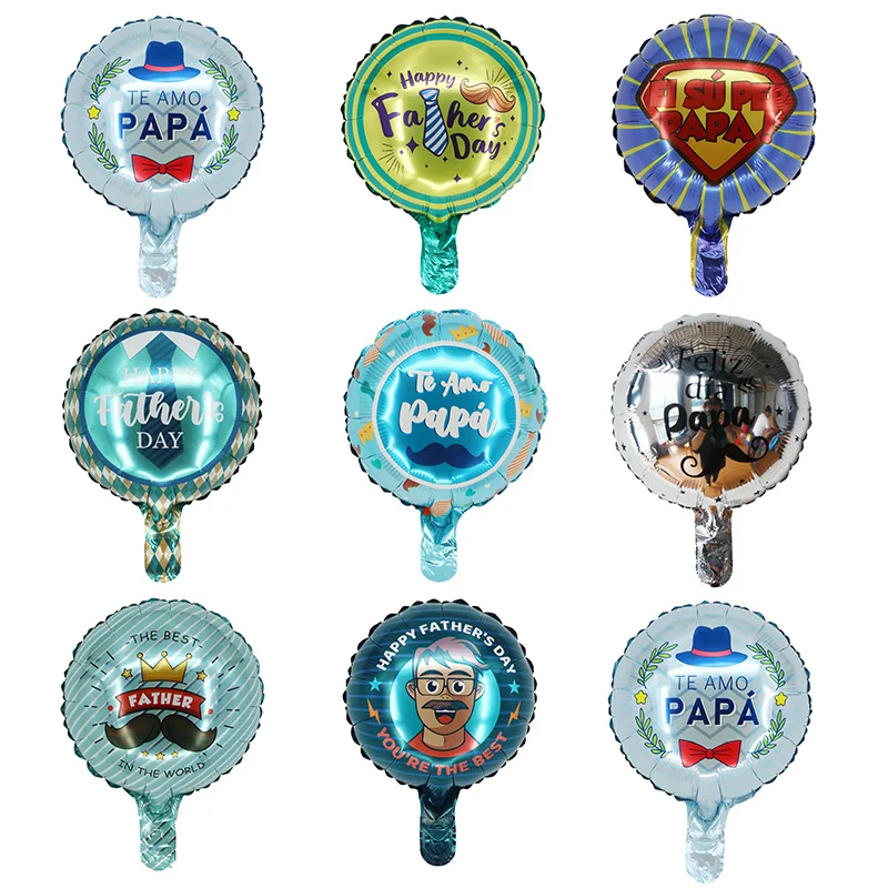 50/100 Uds. Globos de aluminio español para el Día del Padre de 10 pulgadas Feliz Super Papa Dia Globos de aire para decoraciones de fiesta de cumpleaños de padre