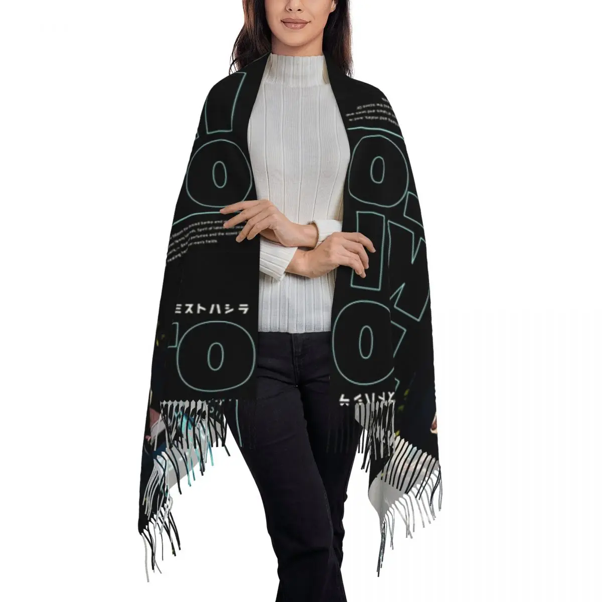 Muichiro Tokito - Demon Slayer Scarf Tassel Scarves for Women Soft Warm Shawls and Wraps Large Fall Winter Shawl Wrap