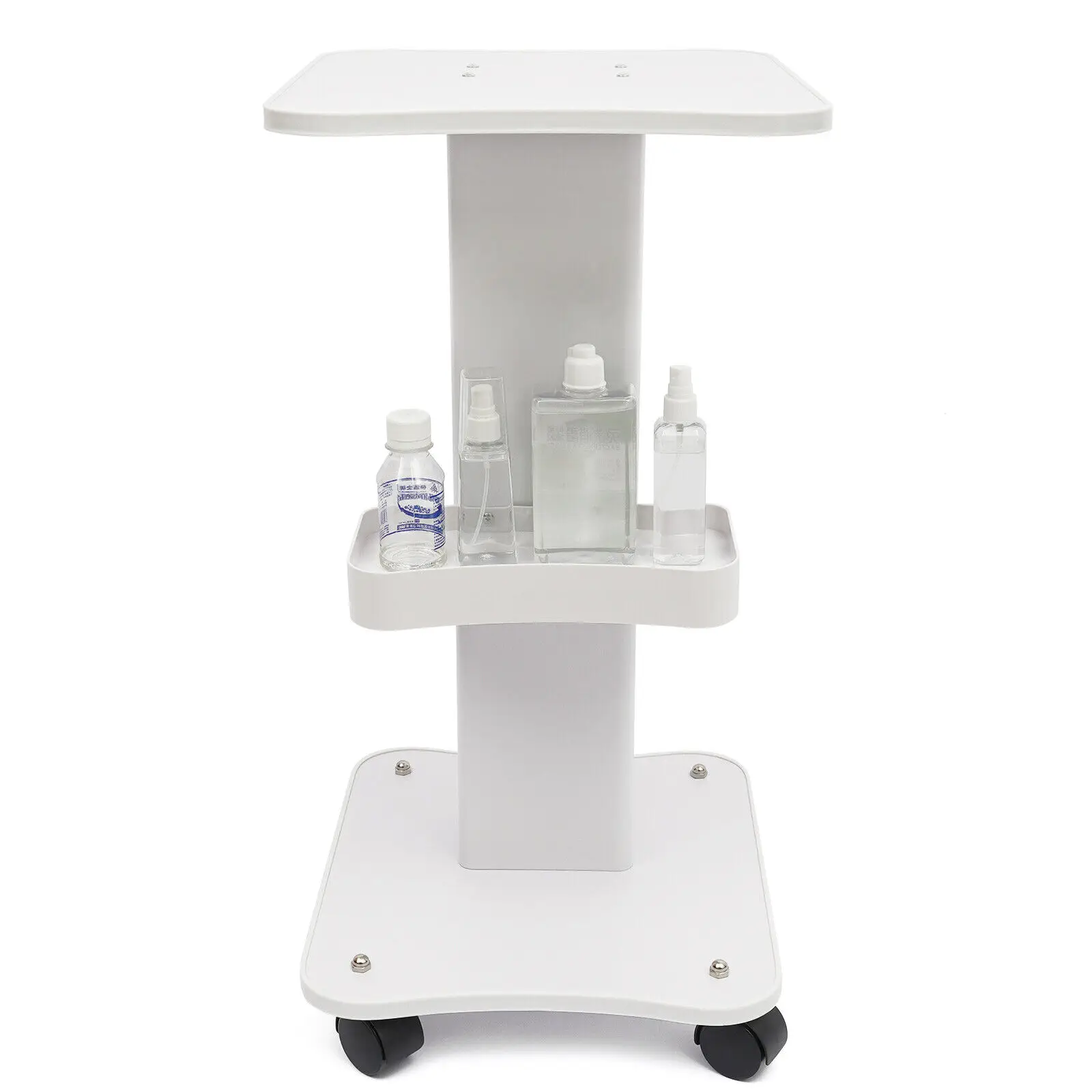 White Trolley Mobile Rolling Cart Shelf SPA Beauty Salon Spa Tray Stand Holder