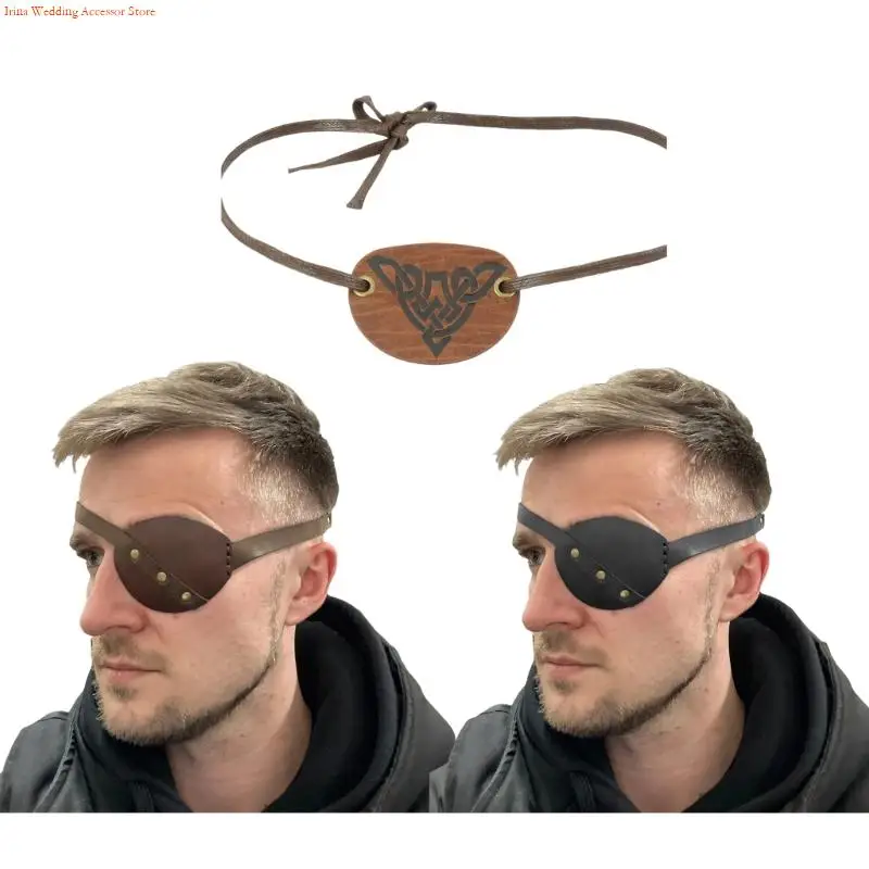 

G92D Pirate Costume Accessories Steampunk Pirate Eye Patches Decorative Single Eye Patches Reusable Eye Cover for Women Men