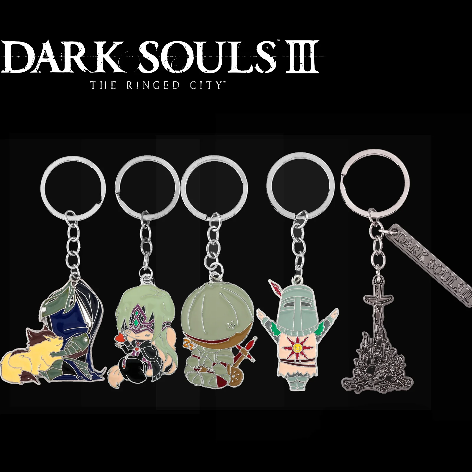 Juego Dark Soul 3 llaveros hoguera llavero titular PS4 colgante de Metal para Fans hombres mujeres coche fiesta regalo colgante joyería