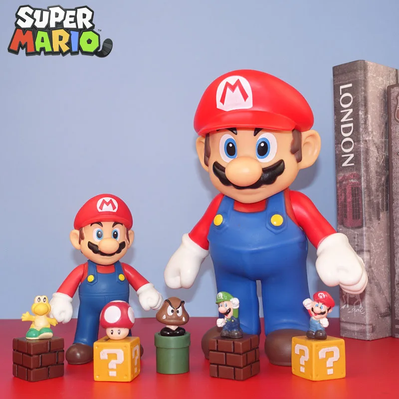 

23cm Super Mary Series Action Figure Mario Bros Luigi Bowser Anime Model Doll Toys Collection Ornament Children Birthday Gifts