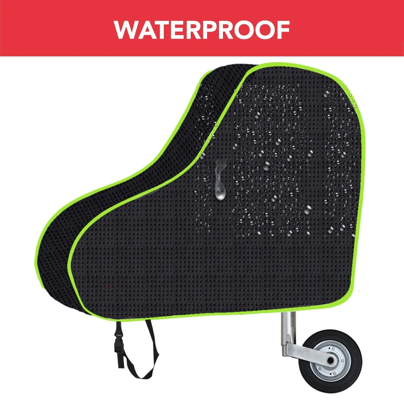 غطاء وصلة سحب متنقل قابل للتنفس، واقي عالمي مقاوم للماء، وصلة سحب قافلة، غطاء أسود + حزام أخضر