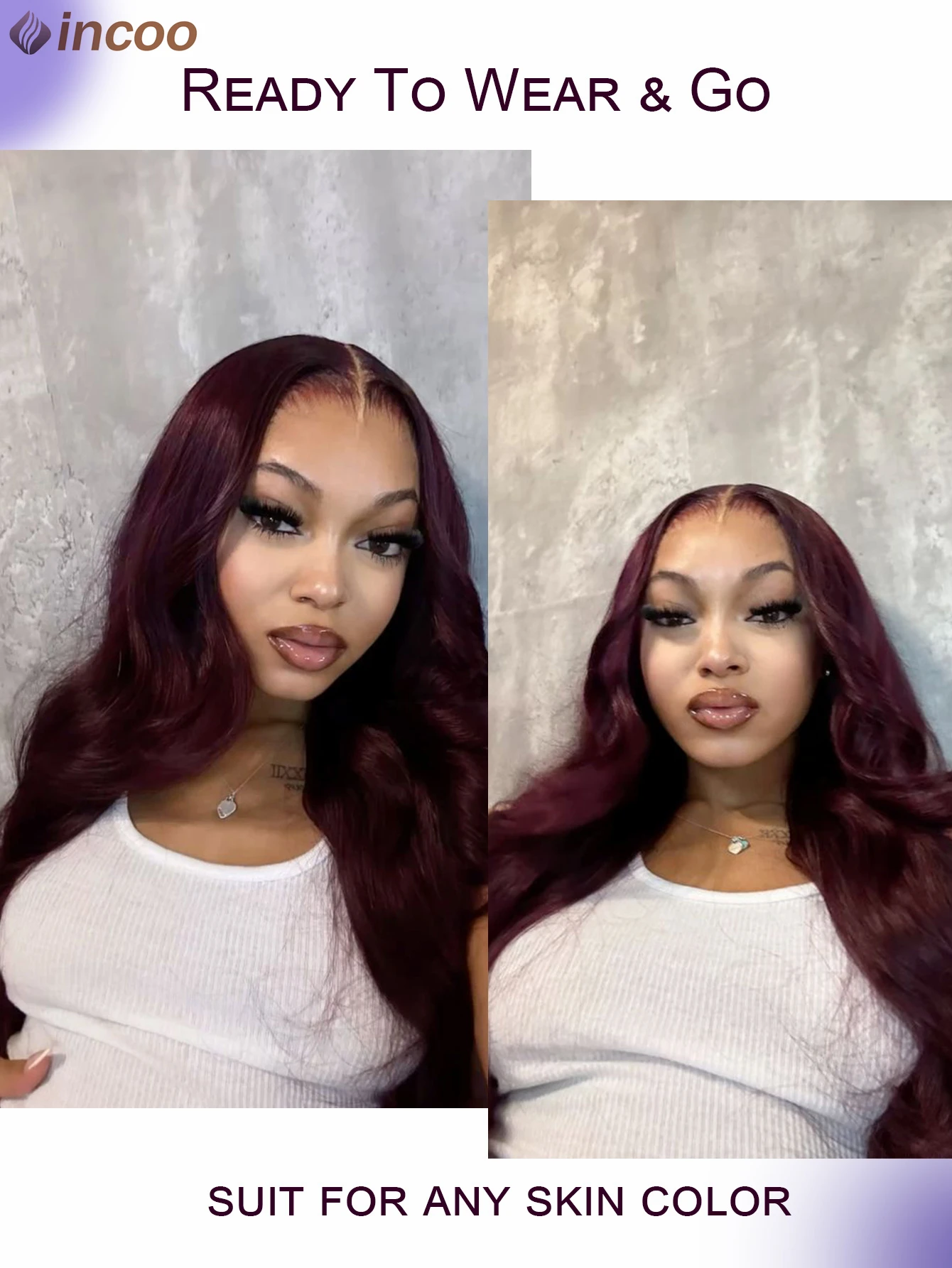 วิกผมหน้าผากลูกไม้สีเบอร์กันดี - Glueless Wear And Go Human Hair Wig บทวิจารณ์และราคา