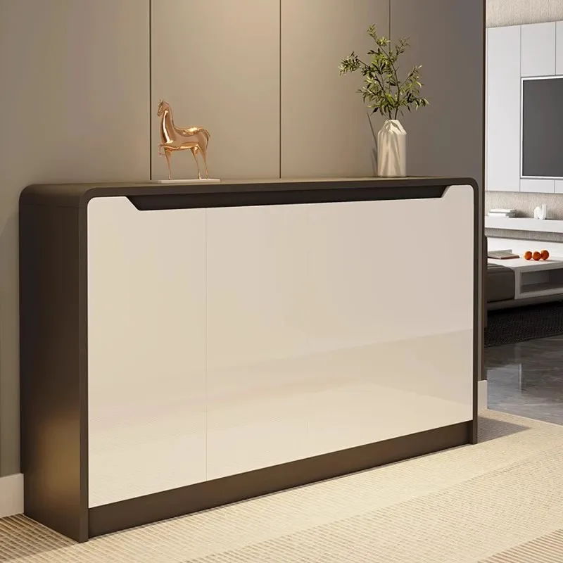 

Italian Minimalist Shoe Cabinet Organizer Display Shelves Wooden Shoe Shelf Hallway Luxury Designer Gabinete Hotel Furniture