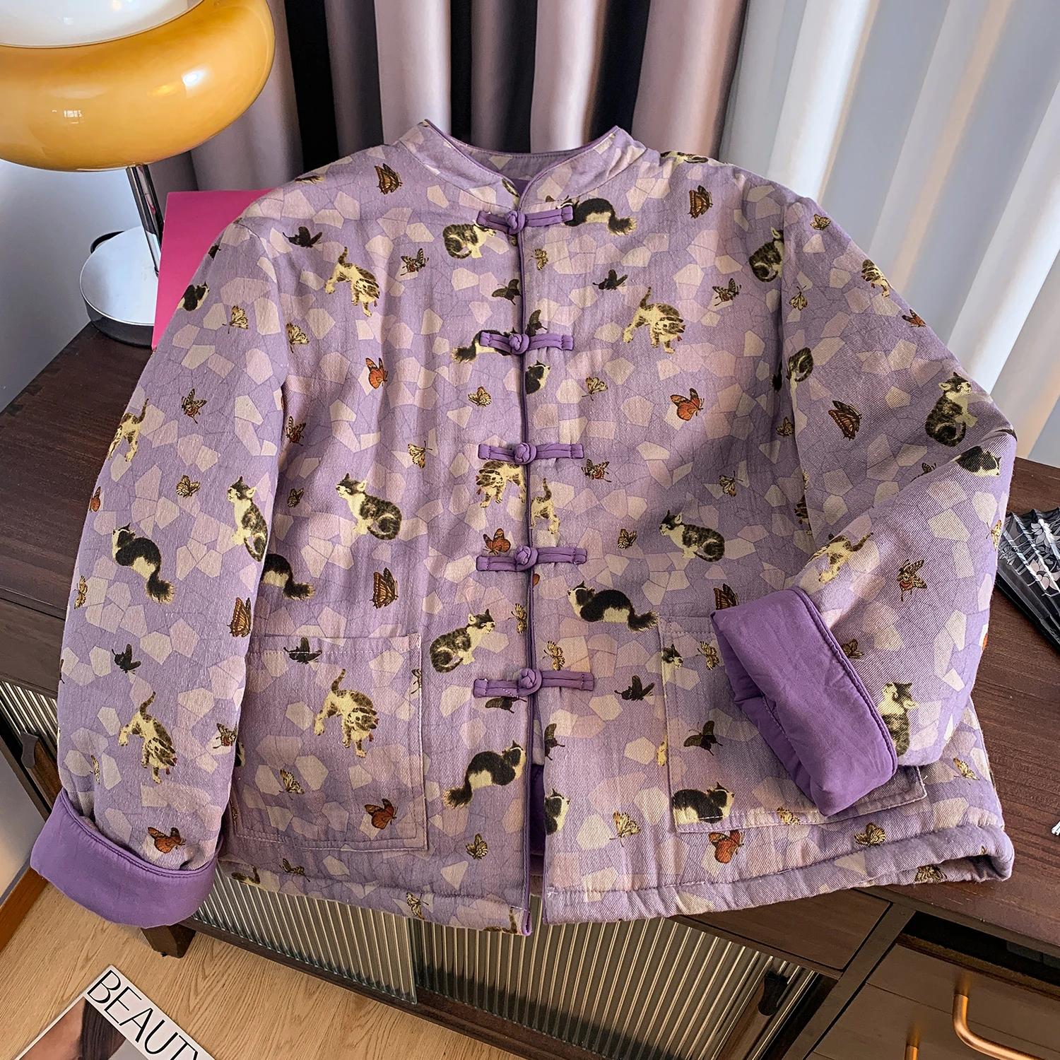 

Новая китайская хлопковая куртка Sle ort, женская осенне-зимняя модная верхняя одежда с хлопковой подкладкой и принтом