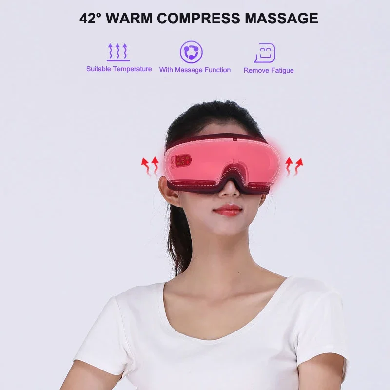 4D Smart Airbag Vibration Eye Massager Hot Compress Air Pressure Bluetooth Eye Protector Student Children Adult Eye Care Massage