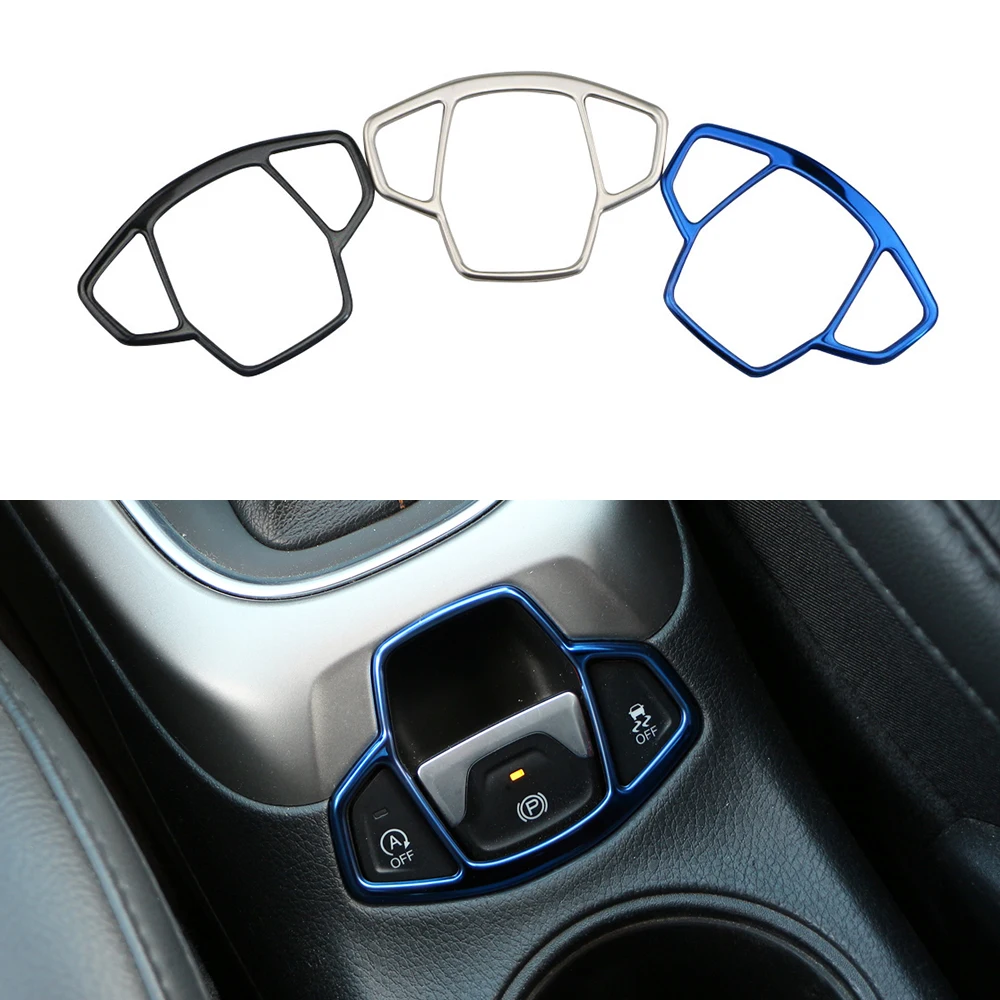 For Jeep Compass Accessories 2017 2018 2019 2020 Electronic Auto Handbrake Hand Brake Button Sticker Panel Trim Decoration Cover