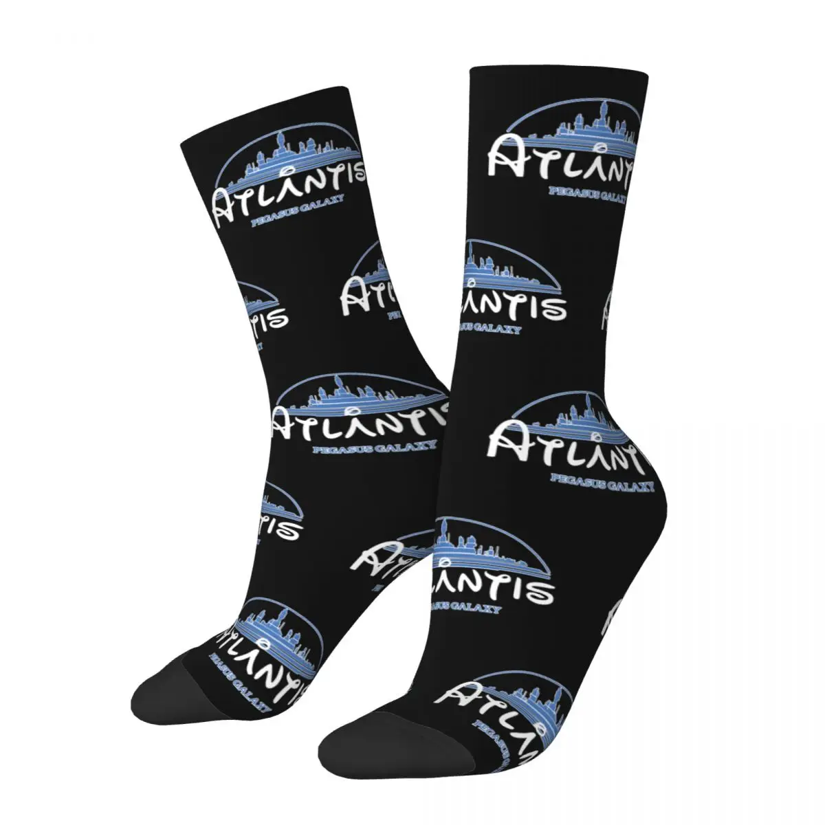 Crazy compression The Wonderfull City Sock for Men Harajuku A-Atlantiss Quality Pattern Crew Sock Novelty