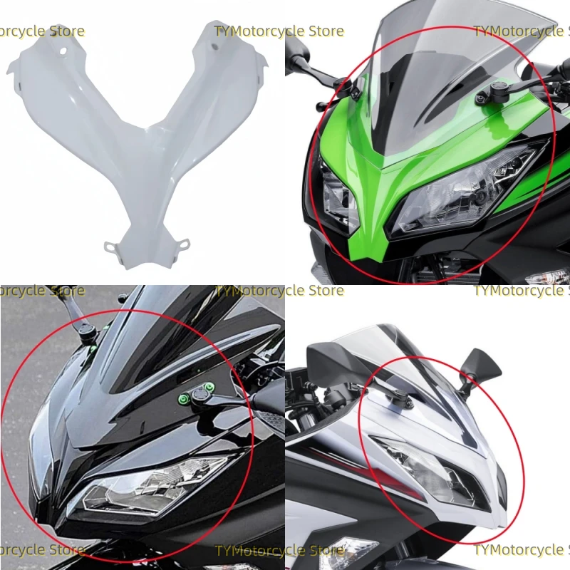 Motorcycle Front Headlight Hood Fairing Panel Cover Nose Head Cowl Fit For KAWASAKI NINJA 300 NINJA300 2013 2014 2015-2018