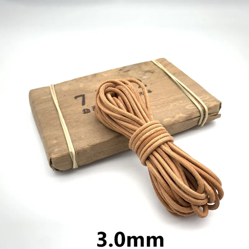 5meter/lot original vintage round Cowhide Genuine leather rope,Leather strip rope for leather craft bracelet necklace luggage