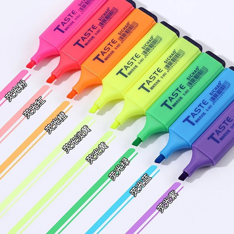 4/6/8 Teile/satz Pastell Flache Einzigen Kopf Licht Farbe Schräge Zeichnung Textmarker Fluoreszierende Stift Marker für Schule Liefert