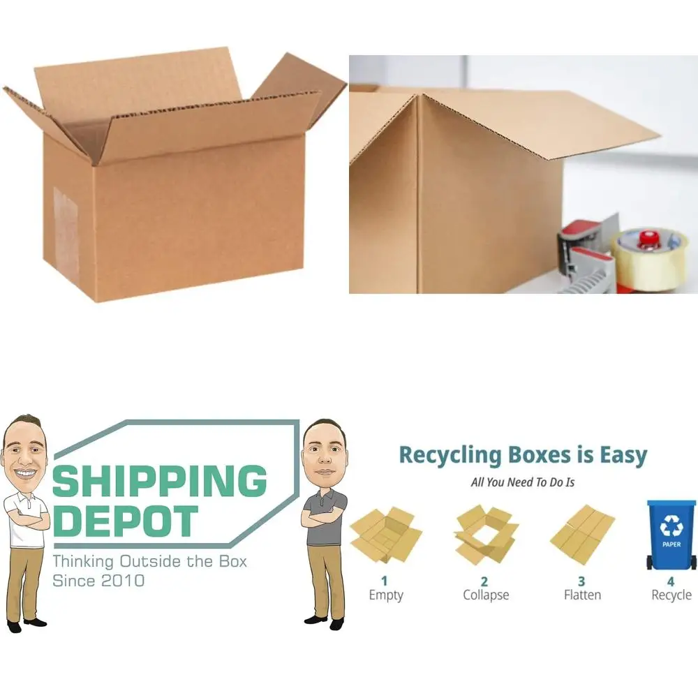 Corrugated Cardboard Boxes 7x4x4 Inches - Pack of 100 for Shipping, Mailing, Moving and Storage