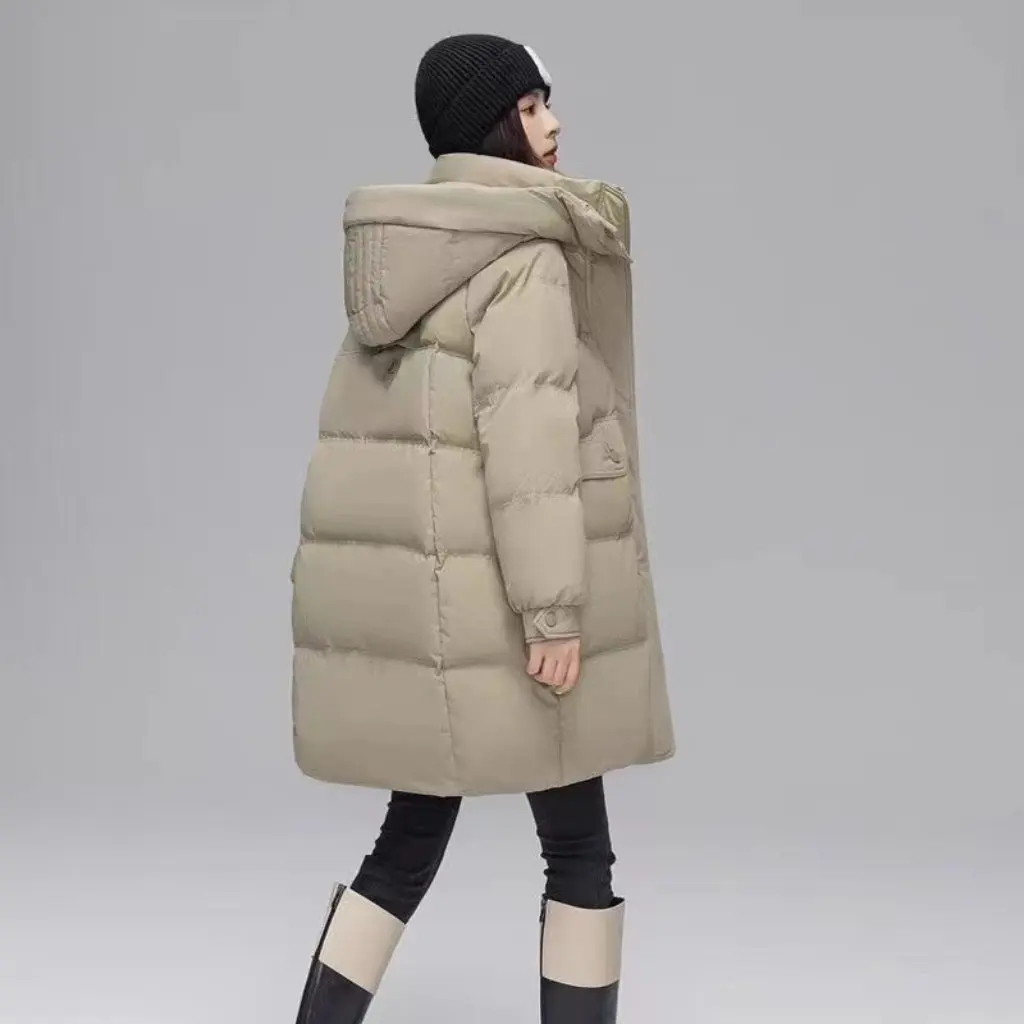 

Женская куртка больших размеров на хлопковой подкладке, свободное длинное толстое пальто, новые поступления в корейском стиле, оптовая продажа на складе