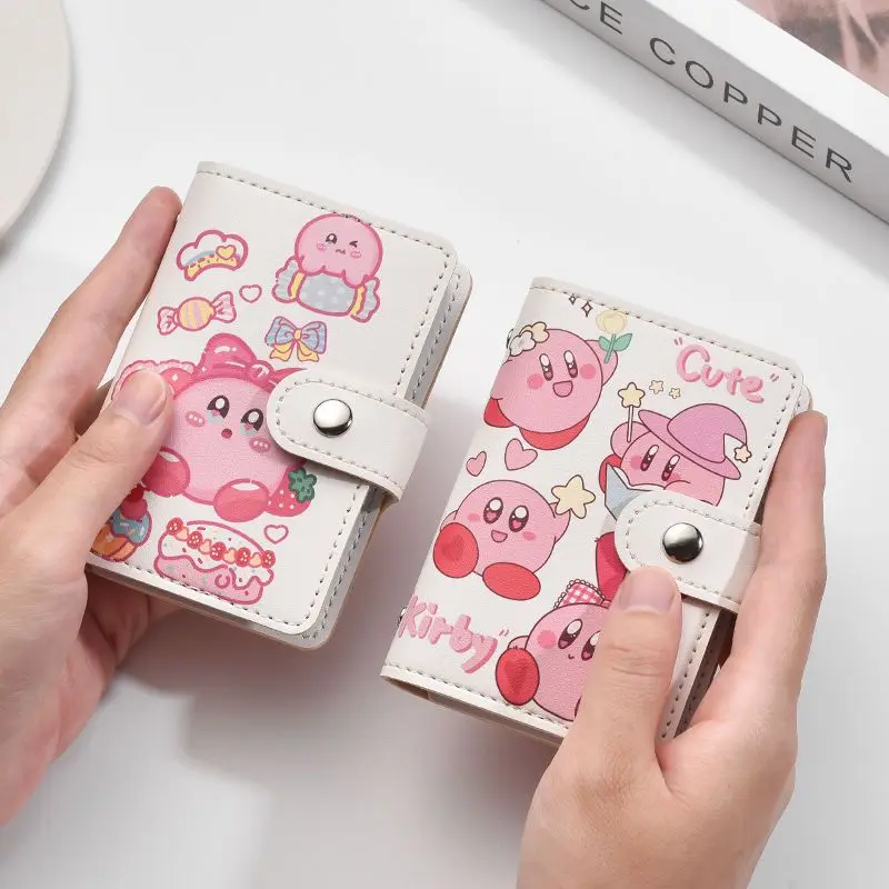Kirby Card Holder Cute Cartoon Personality Large Capacity Multi-card Slot Clamp Sleeve Fashion Exquisite Portable Storage Bag view 5