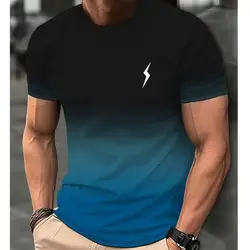 Summer Simple Style Printed Men's Short Sleeve T-Shirt Creative Casual Shirt Street Retro Trend O Collar Loose Quality Clothing