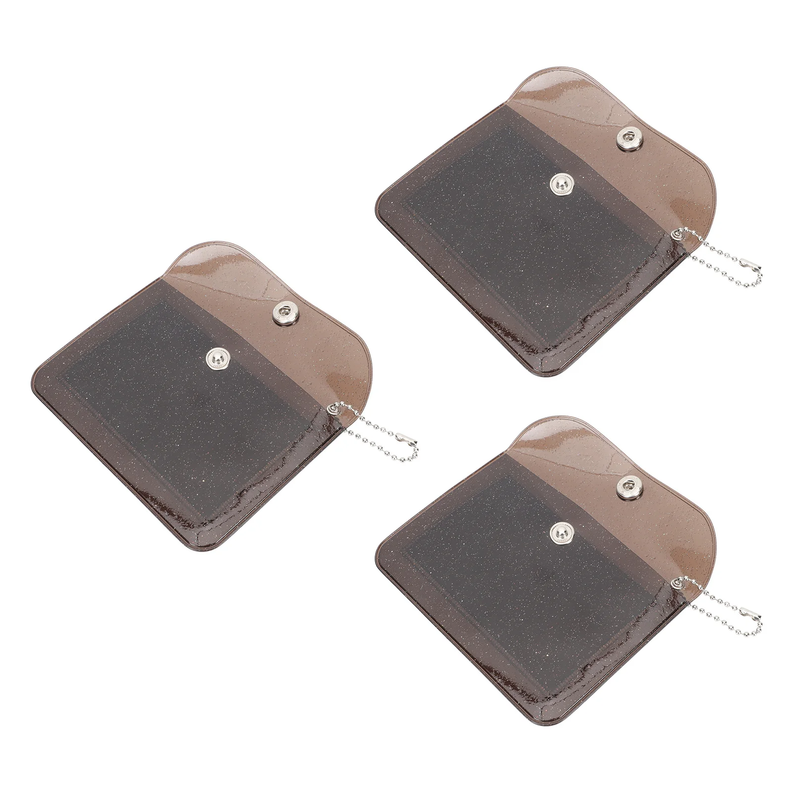 3 قطعة بولي كلوريد الفينيل شفافة بطاقة حقيبة التخزين حقيبة صغيرة لامعة للعملات المعدنية محفظة صغيرة المحمولة تغيير المنظم حامل بطاقات الهوية الائتمانية #4