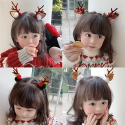 New Year Christmas Hair Pin Children Barrettes Bow Deer Santa Claus Christmas Headwear Girls Kids Hair Accessories