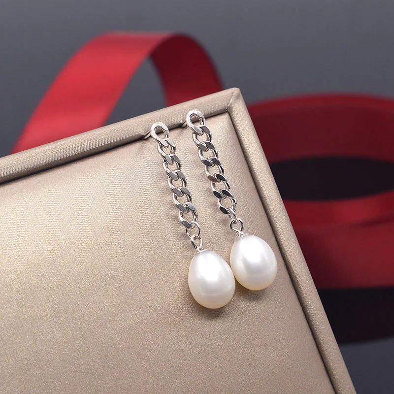 

S925 Silver Natural Freshwater Pearl Earrings