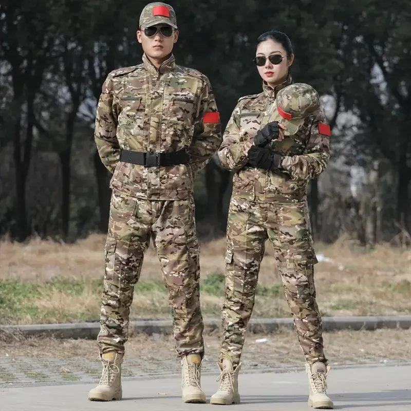 Camo Suit Spring and Summer Training Suit Full Set of Wear-resistant Labor Protection Work Clothes