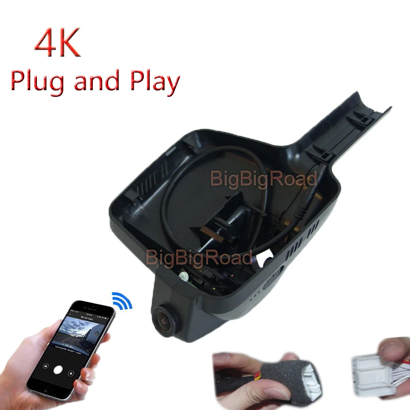 4K Plug And Play Car Video Recorder Wifi DVR Dash Cam Black Box For Peugeot 308 408 2014 2015 2016 2017 2018 2019 Dashing Camera