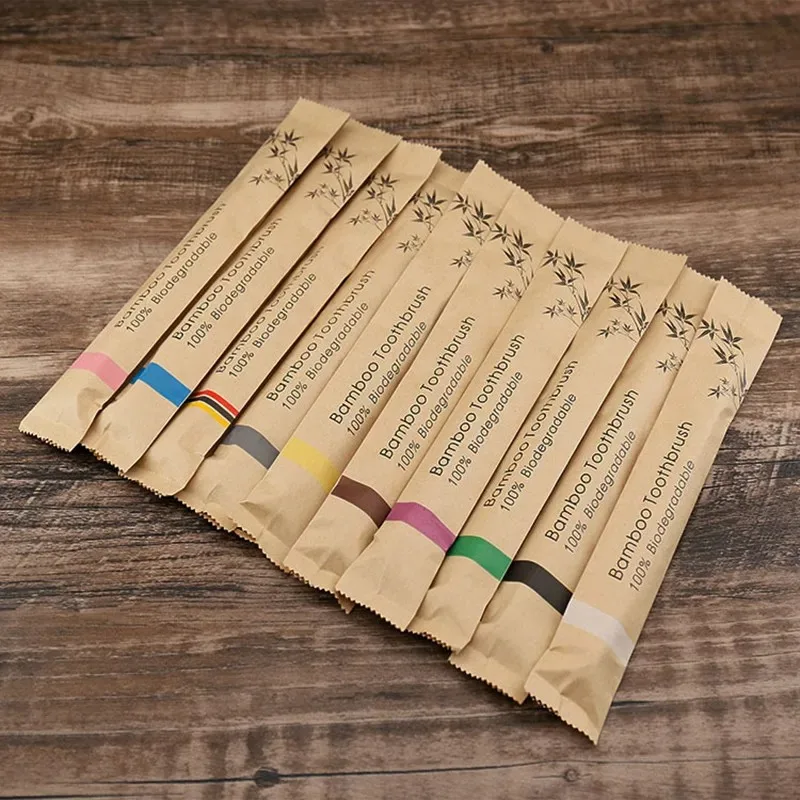 Eco friendly toothbrush Bamboo Resuable Toothbrushes Portable Adult Wooden Soft Tooth Brush for Home Travel Hotel use