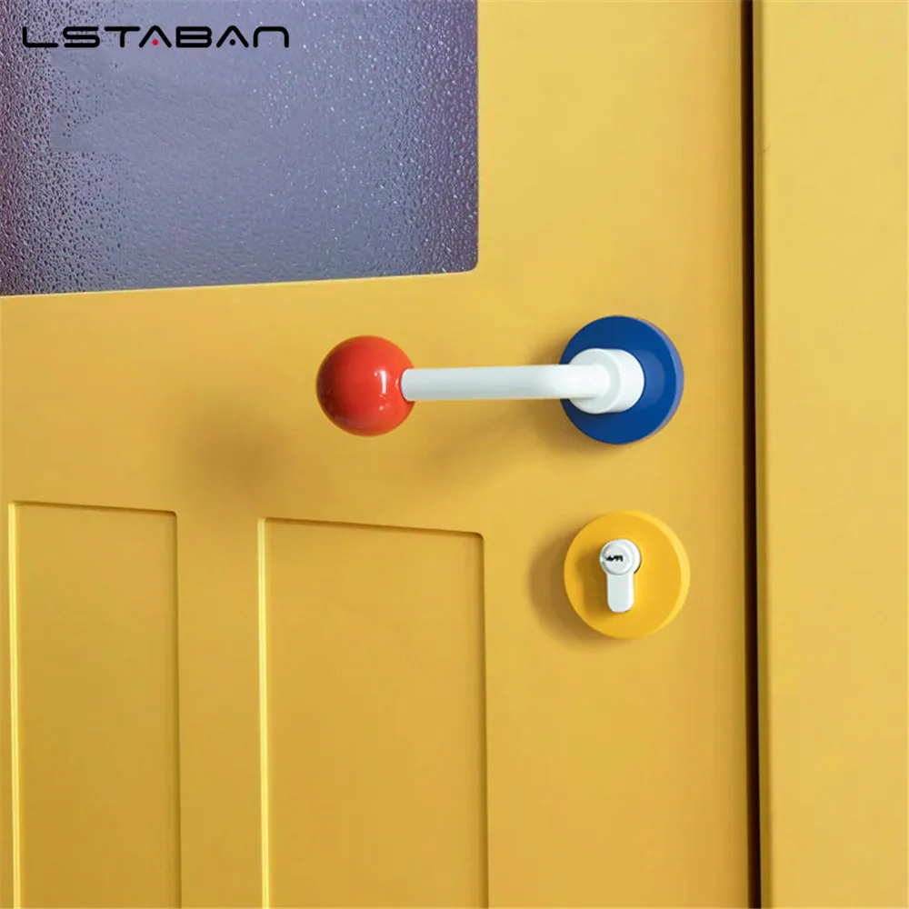 

Zinc Alloy Door Lock Interesting Colorful Ceramic Ball Modern Simple Bedroom Silent Door Lock Indoor Wooden Door Handle
