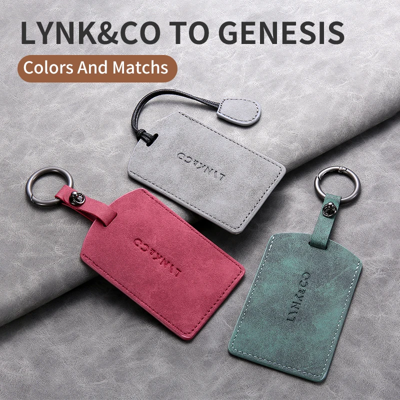 3D Suede Leather Car Remote Key Case For LYNK&CO 2022 2023 2024 LYNK CO 08 for LYNKCO 01 02 03 05 06 09 Key Shell Accessory