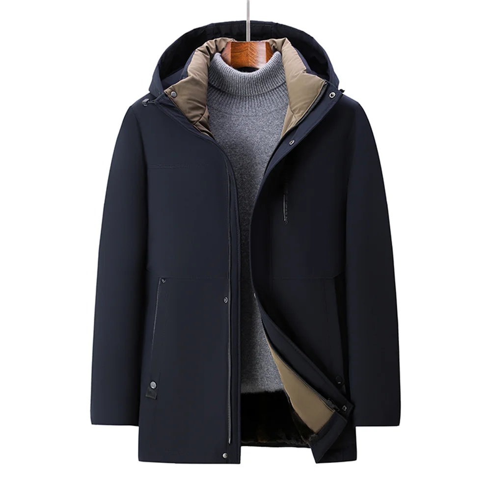 2025 الشتاء الرجال الصوف اصطف يندبروف سترة معاطف رشاقته الدافئة القطن وسادات مبطنة الرجال الشتاء سترات زائد المخملية معطف جلد #2