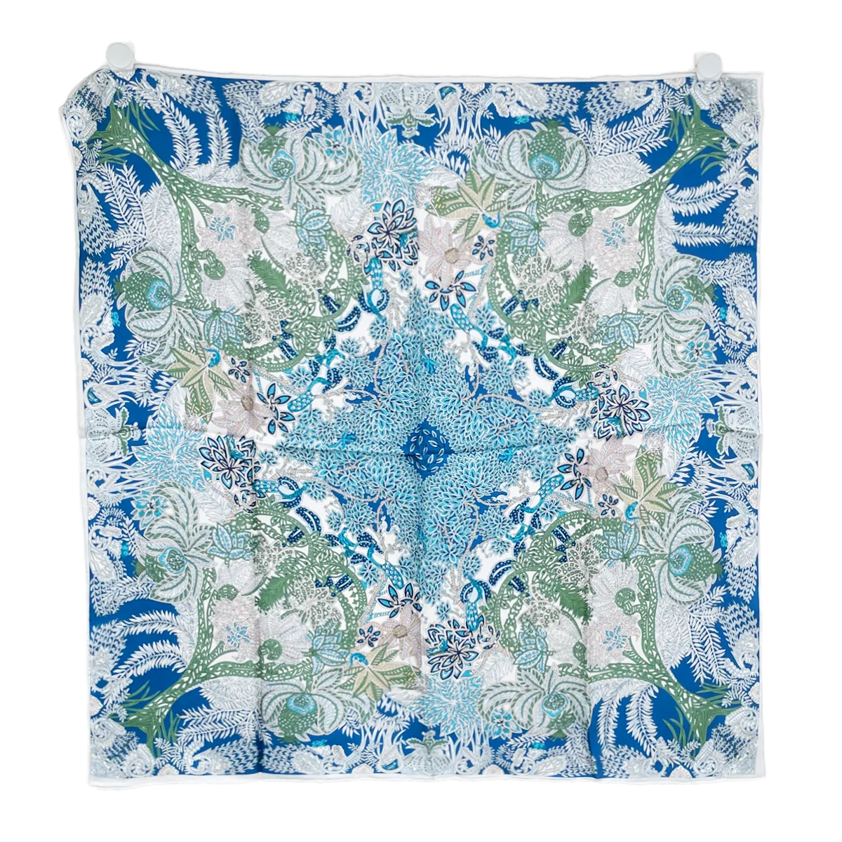 Sciarpa di seta di gelso blu sciarpe di lusso bordi arrotolati a mano bandane top scialli primaverili Foulard cintura per capelli accessori per la testa del collo