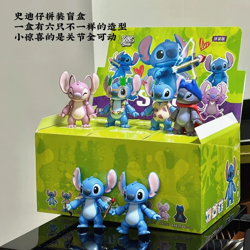 

Stitch Assembles Blind Boxes Cartoon Stitch Assembly Action Figures Joint Movable Doll Desktop Ornament Toys Mystery Box Gifts