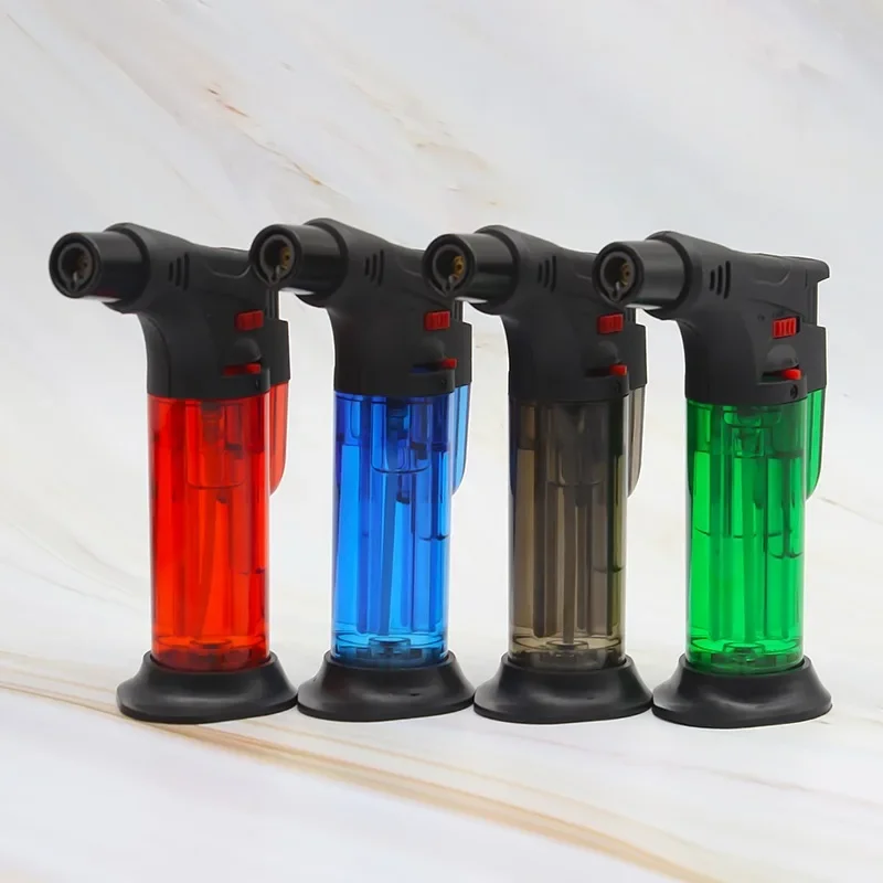 Portable Transparent Oil Window Butane Gas Torch Turbo Jet Flame Lighters Outdoor Camping BBQ Windproof Cigar Lighter