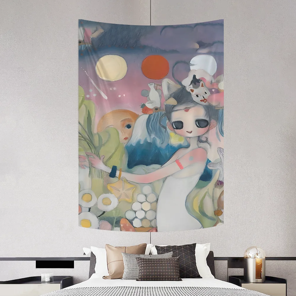 A-Aya T-Takano-ES Tapestry Decoration Party Background Hanging Cloth Bedroom Tapestry Room Decor Aesthetic