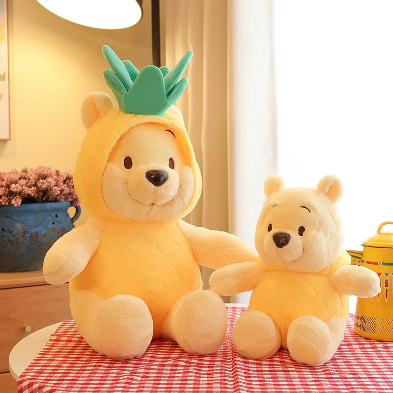 MINISO Pineapple Bears Plush Toy Stuffed Animal Doll Winni Bear Children\'s Pillow Doll Cute 30cm Bear Doll Birthday Gift