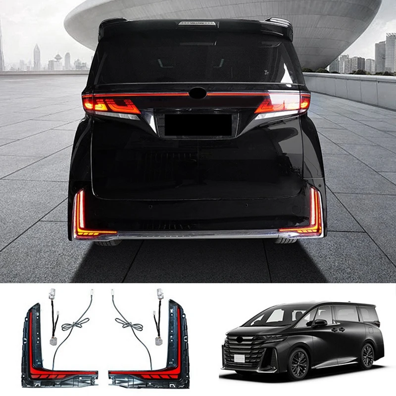 

LED Rear Bumper Reflector Dynamic Brake Light Tail Lamp For Toyota VELLFIRE 40 Series 2023+