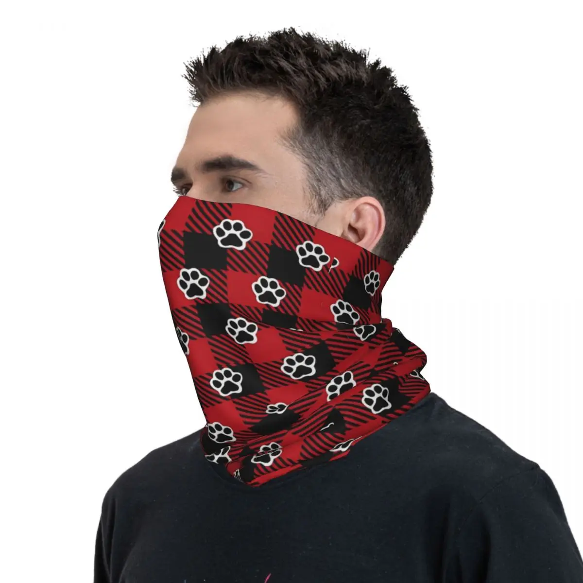 Paw Prints Headband Neck Warmer Men Ski Running Tube Scarf Medical Nurse Face Bandana Gaiter