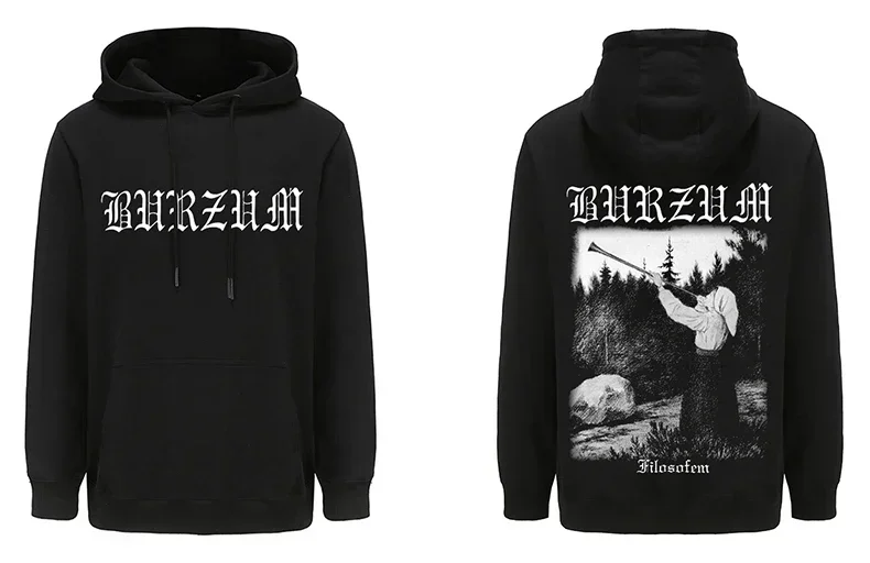 Burzum 남성용 헤비 멘탈 밴드 프린트 후드, 긴팔 후드 탑, 음악 그래픽, 하라주쿠 스트리트웨어 풀오버, 후드 의류