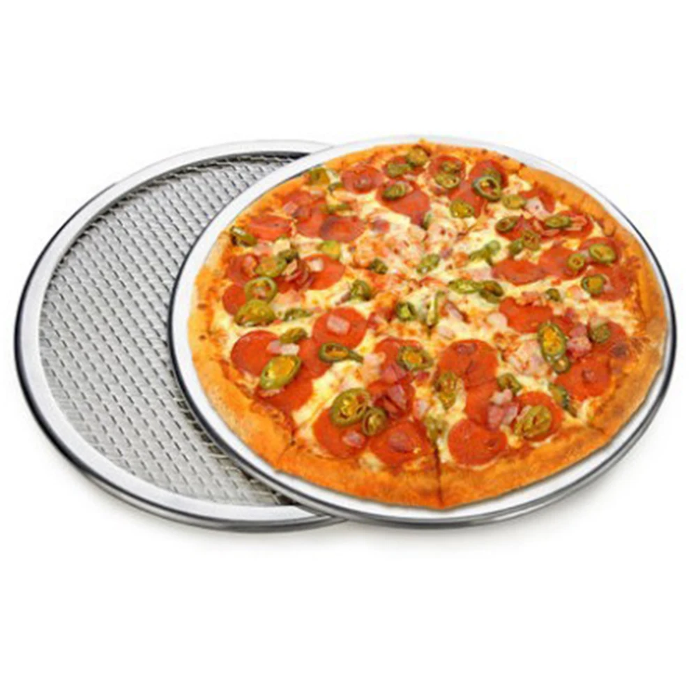 

Aluminum Metal Pizza Screen Pan for Oven Baking Featuring Ventilated Mesh Design and Balanced Heat for Even Cooking Results
