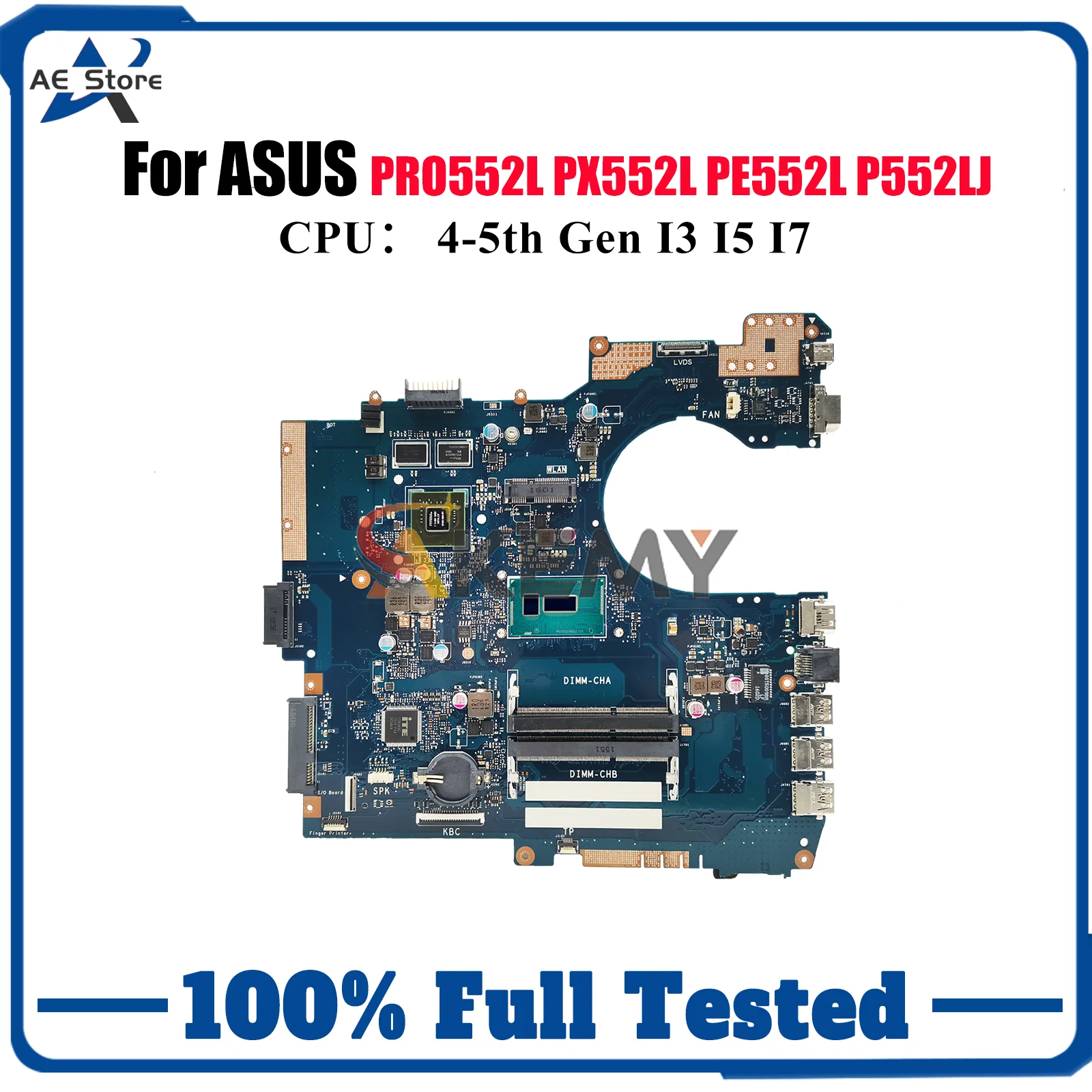 

P552LJ Материнская плата для ноутбука ASUS ProArt PX552L P552LJ PE552L PRO552L P552L Материнская плата для ноутбука с процессором I3 I5 I7 100% тест в порядке