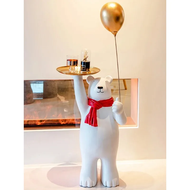 Ornament Home Decor Cartoon Balloon Bear Statue Nordic Live Room Decor Large Resin Statue Sculpture Office Decoration Figurin