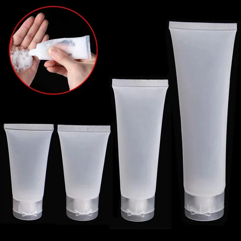 20/30/50/100ml Travel Size Empty Matte Clear Tube Cosmetic Cream Lotion Shampoo Bath Squeeze Lotion Containers Refillable Bottle