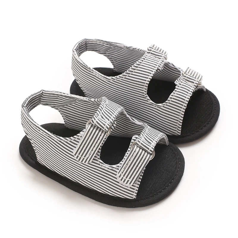 NEW Summer Newborn Infant Baby Boys Stripe First Walkers Shoes Soft Sole Sandals Shoes Beach Shoes Baby Slippers